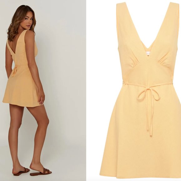 Meshki Nessa Linen Mini Dress (Mango) - Picture 1 of 5